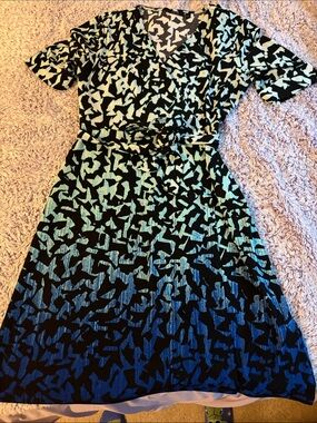 Apt. 9 Ombre Print Knew Length Wrap Dress